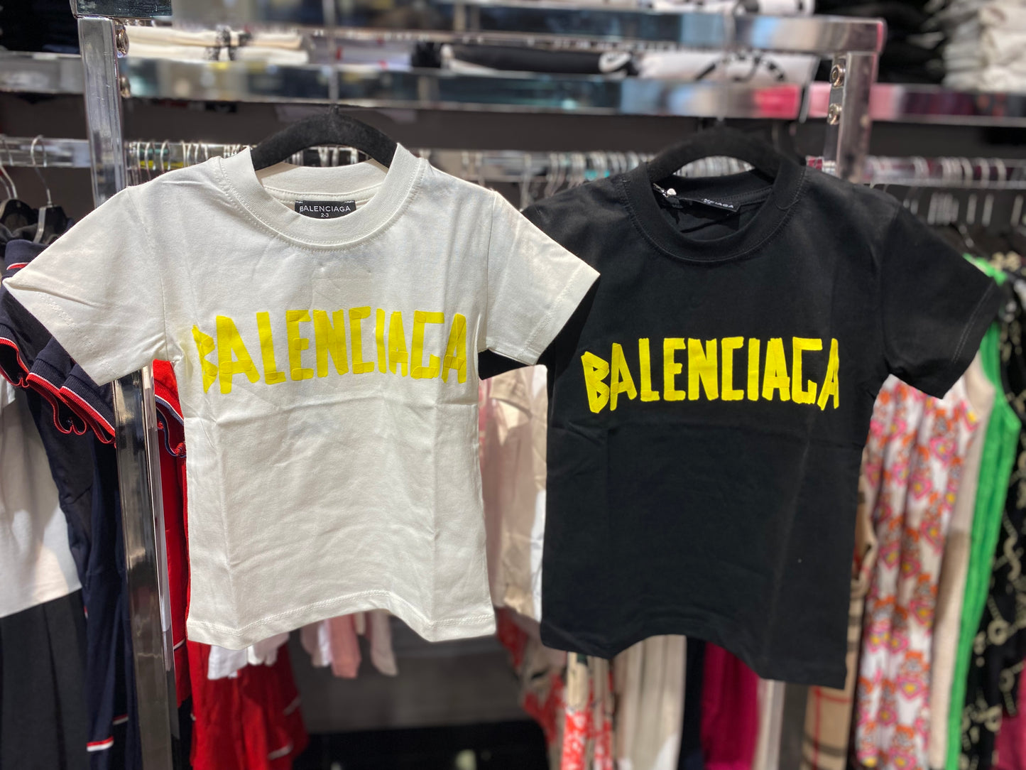 Balenciaga white T-shirt yellow logo