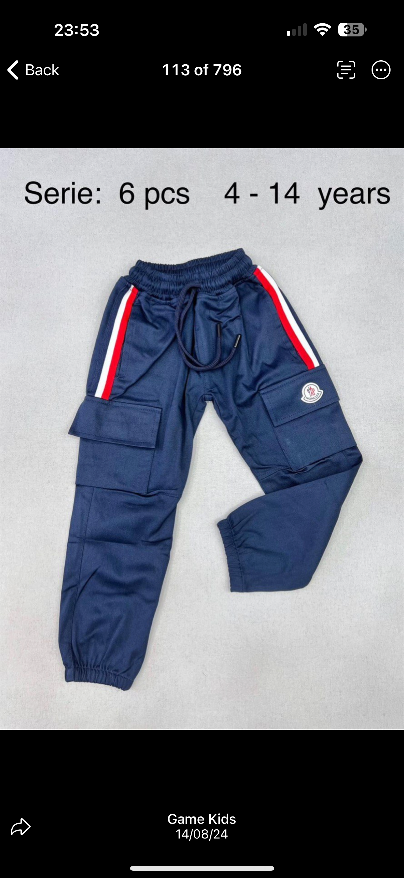 Moncler cargo pants blue