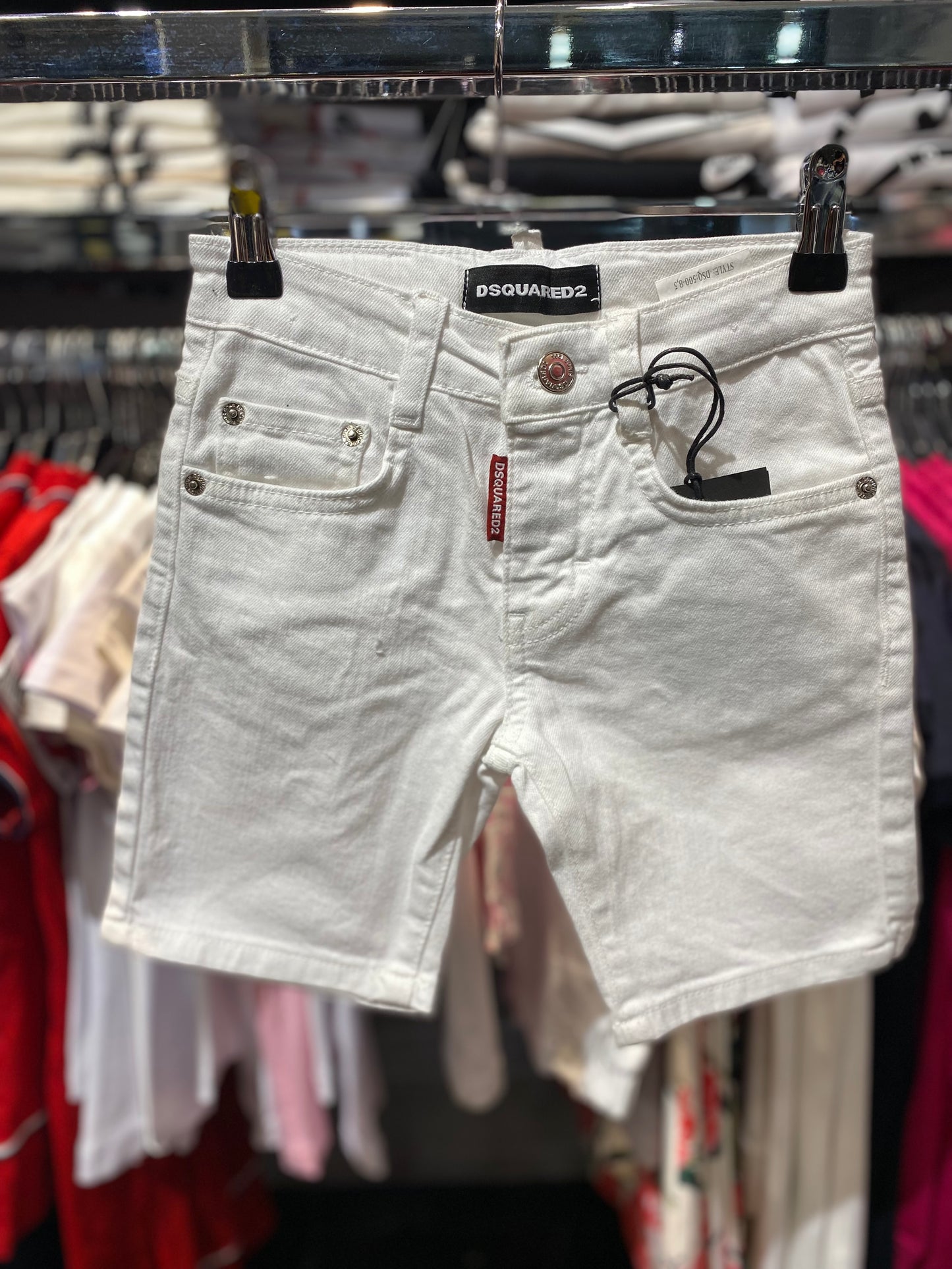 Dsquared2 white jean shorts