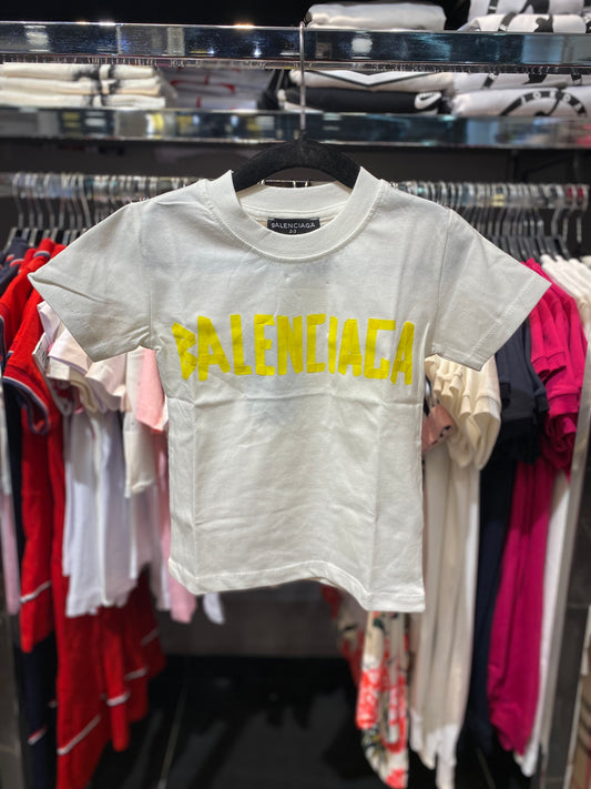 Balenciaga white T-shirt yellow logo