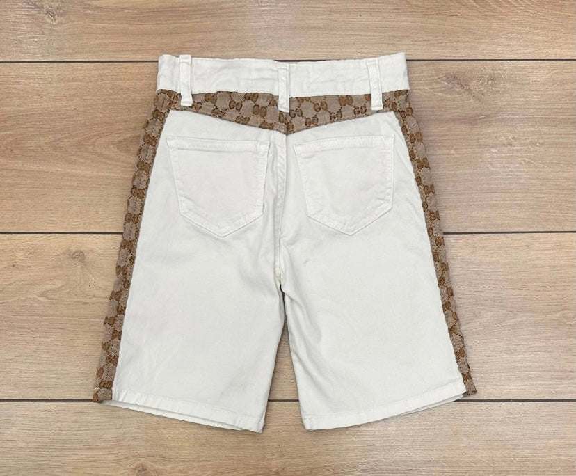 Gucci white jean shorts