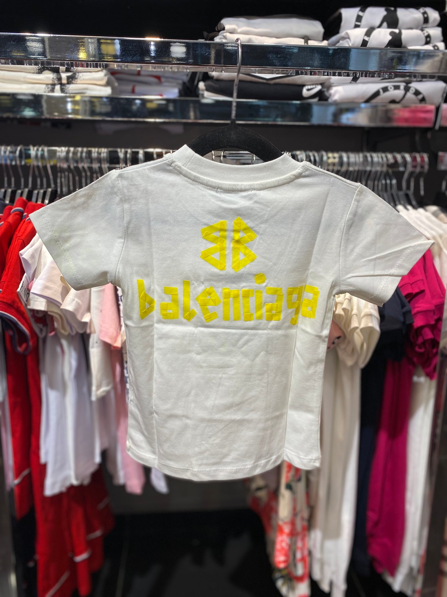 Balenciaga white T-shirt yellow logo