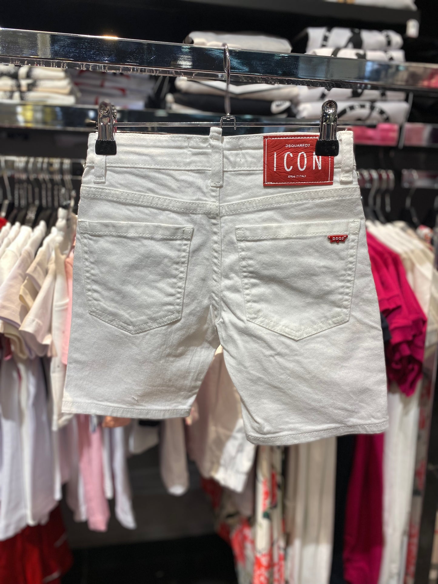 Dsquared2 white jean shorts