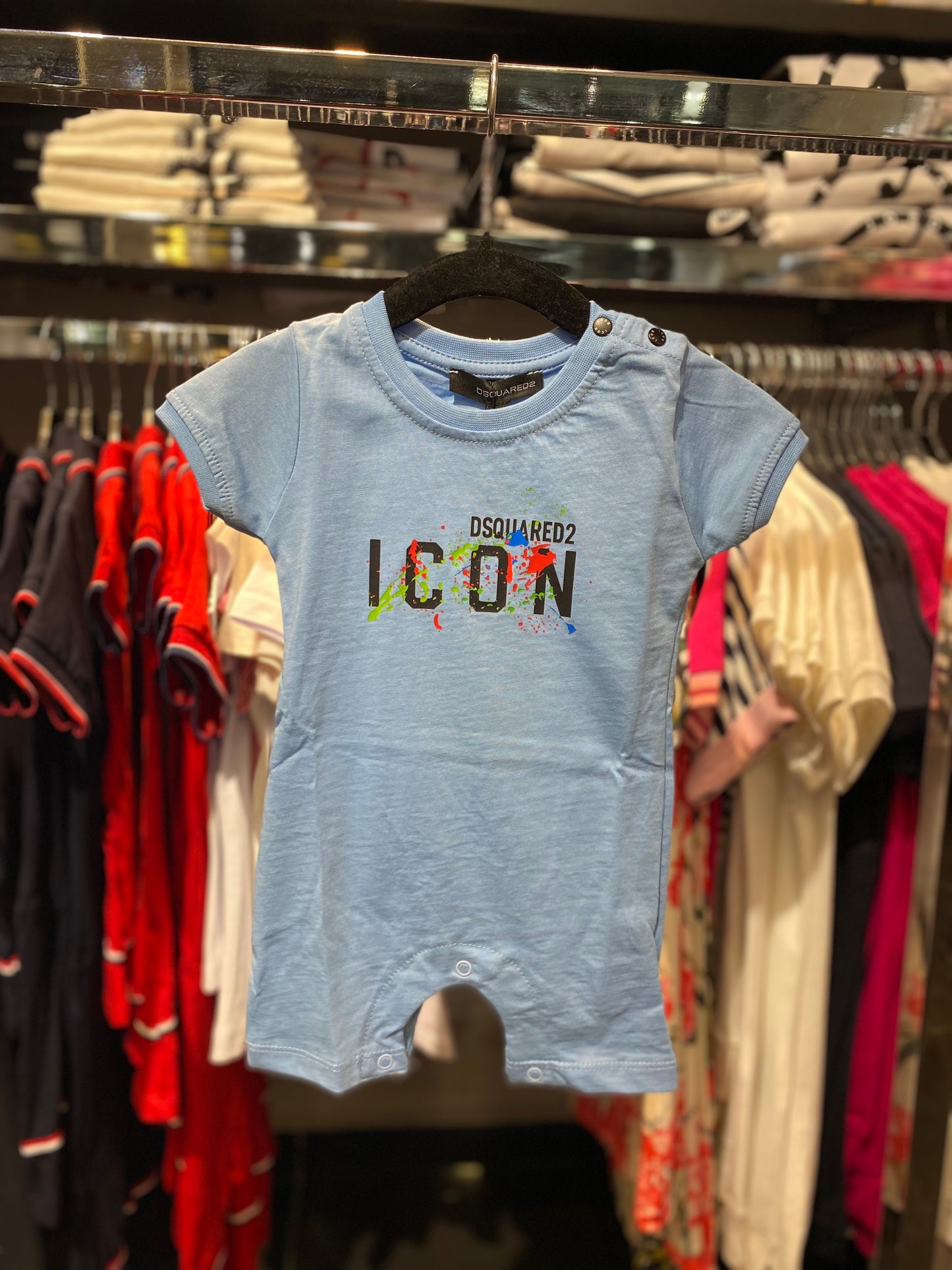 Dsquared2 ICON Bebe ολόσωμο φορμάκι γαλάζιο