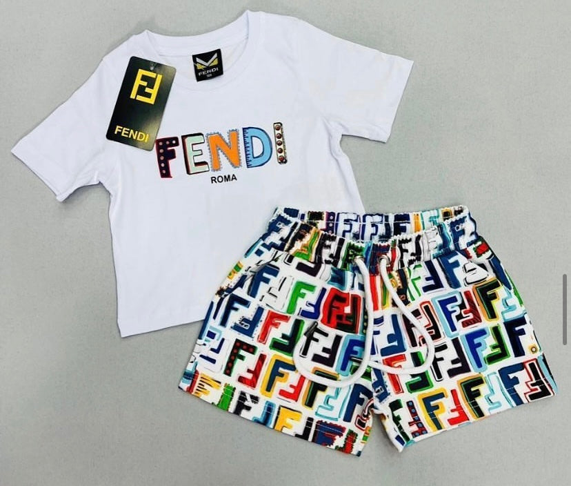 Fendi crop top & shorts summer set