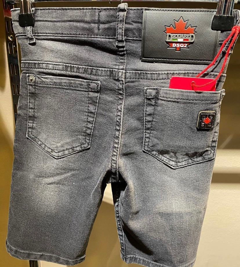 Dsquared2 black jean shorts with white splashes