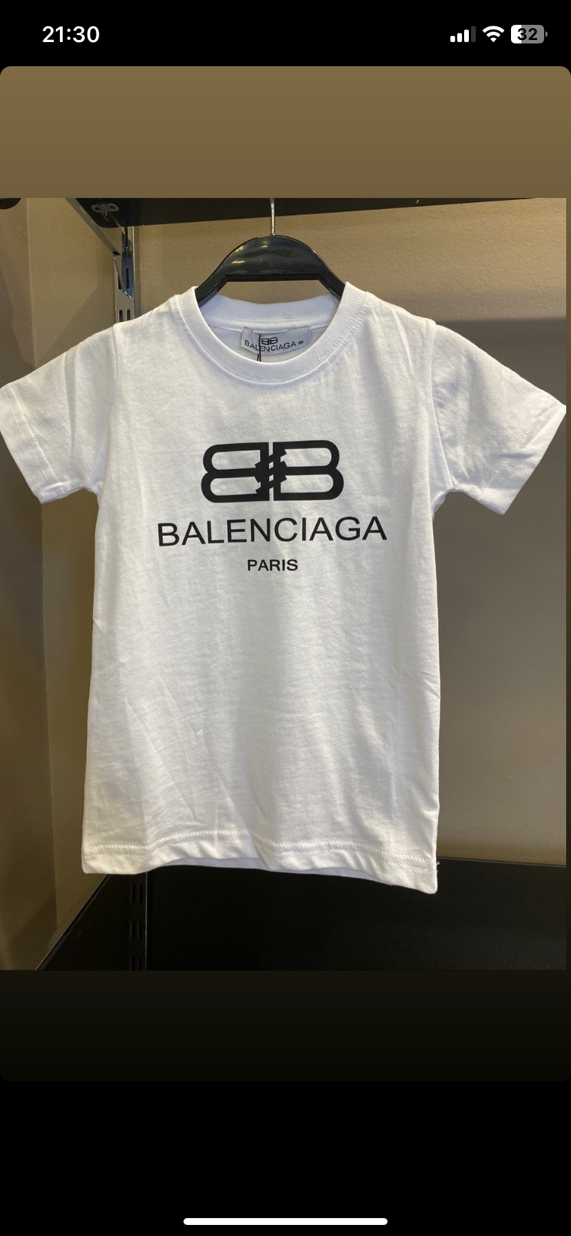 Balenciaga white T-shirt with black logo