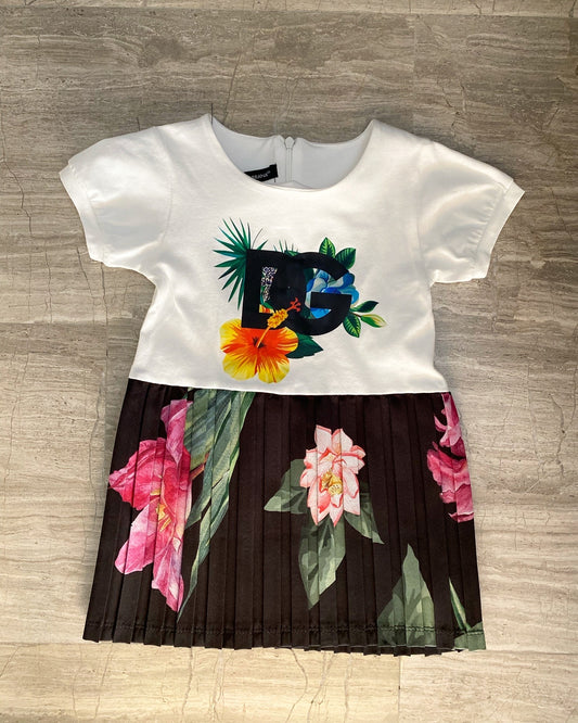 Dolce&Gabbana white-black floral dress
