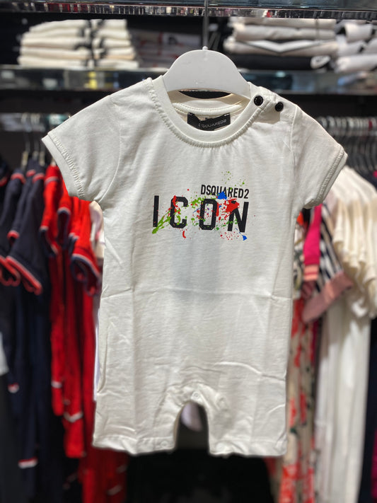 Dsquared2 ICON Bebe ολόσωμο φορμάκι άσπρο