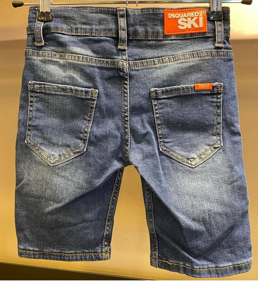 Dsquared2 Jean shorts with orange splashes