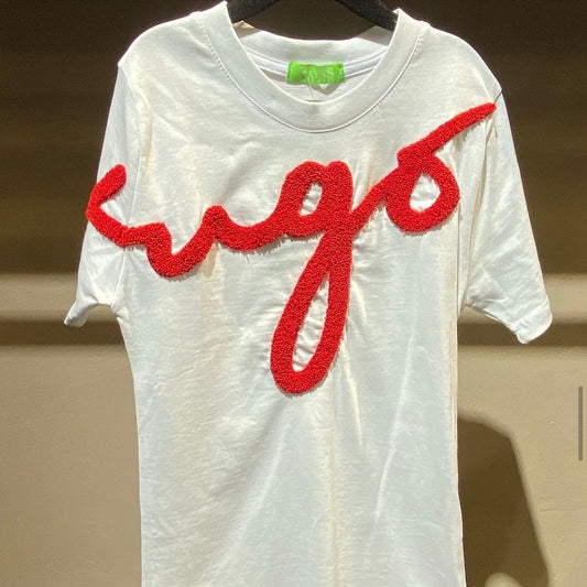Hugo white T-shirt with red logo