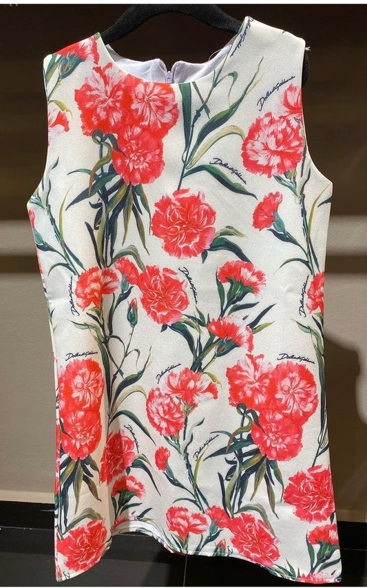 Dolce & Gabbana red floral summer dress