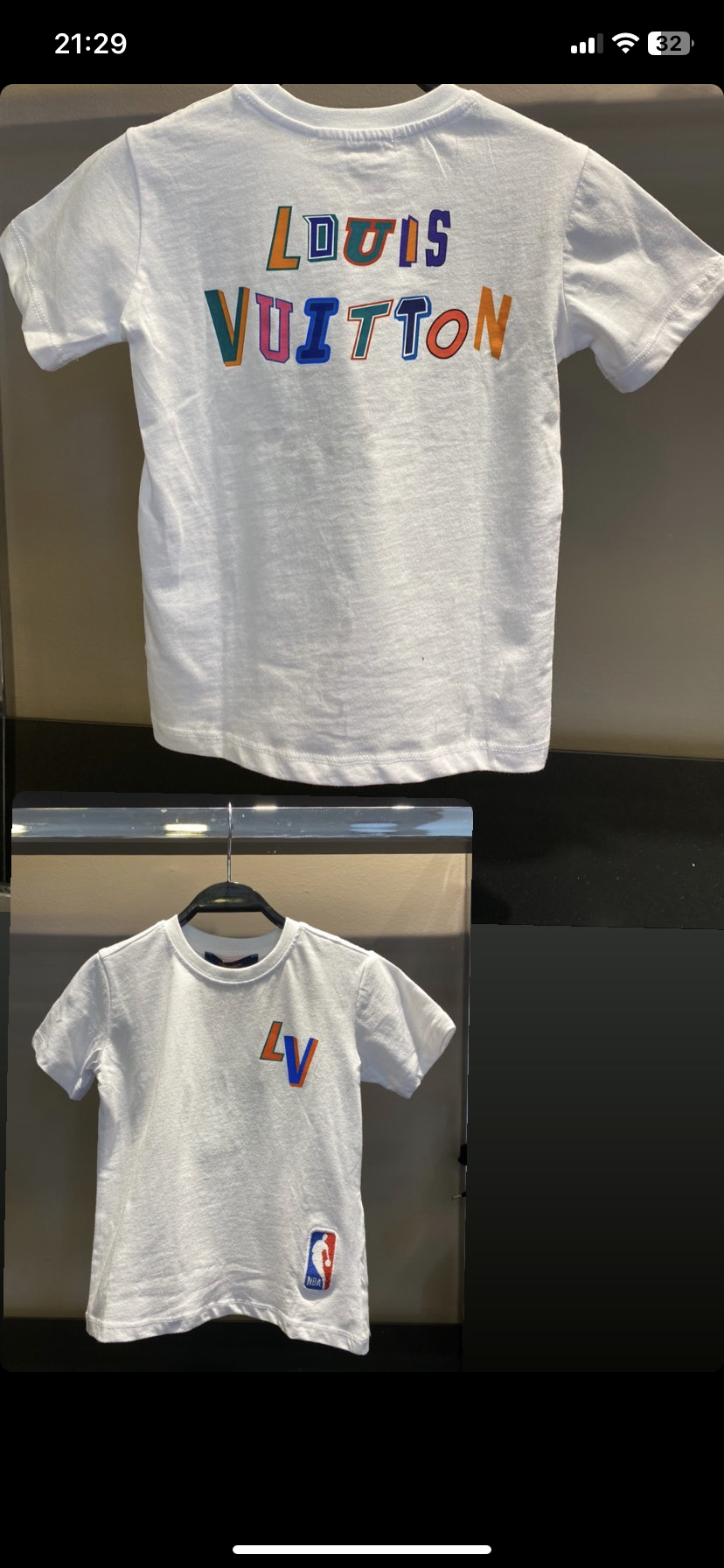 Louis Vuitton white T-shirt with multicolour logo