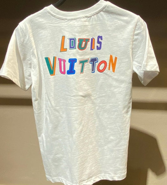 Louis Vuitton white T-shirt with multicolour logo